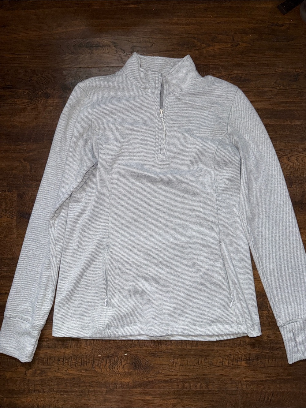 Kyodan Herringbone Knit Mock Neck Half Zip Long Sleeve Top